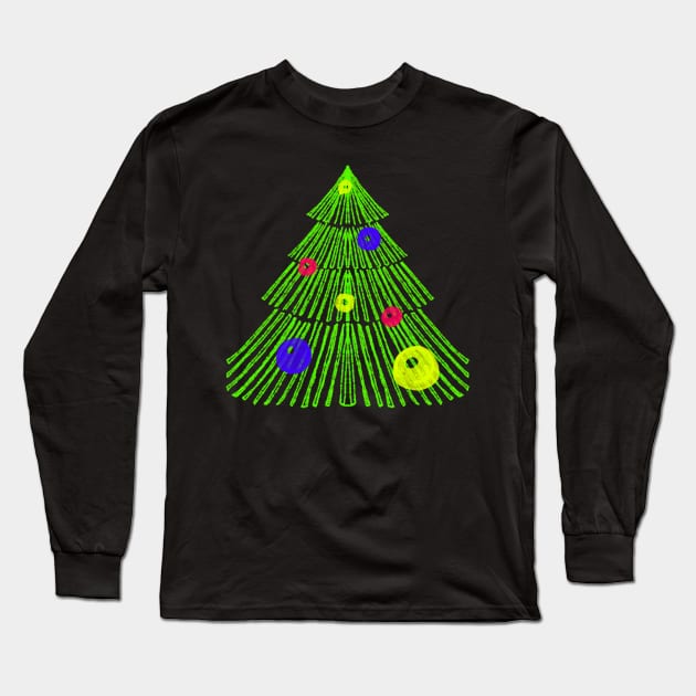 Christmas tree Long Sleeve T-Shirt by ArtKsenia
